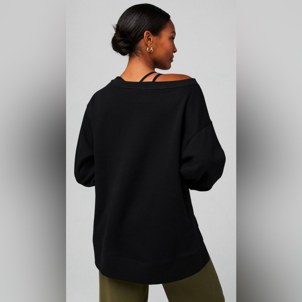 Fabletics Cozy Fleece Oversized Sweatshirt | S | NWT | Black - Picture 5 of 9